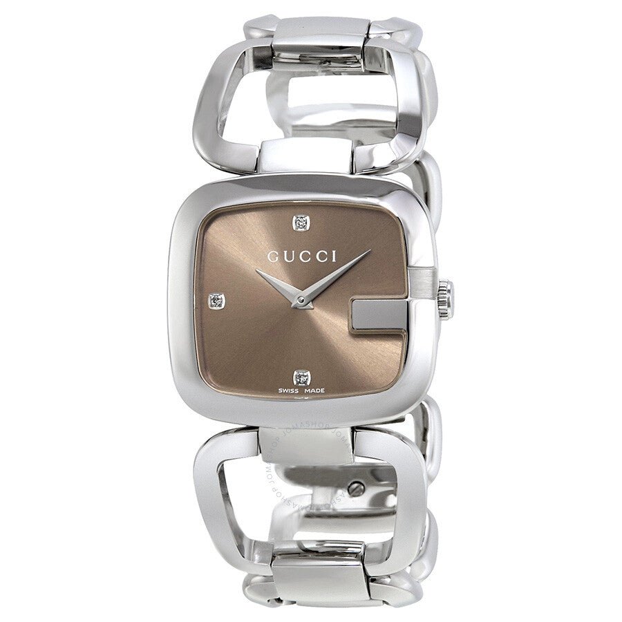 Gucci G Gucci Brown Dial Silver Steel Strap Watch For Women - YA125401 Buy Now By Gucci
