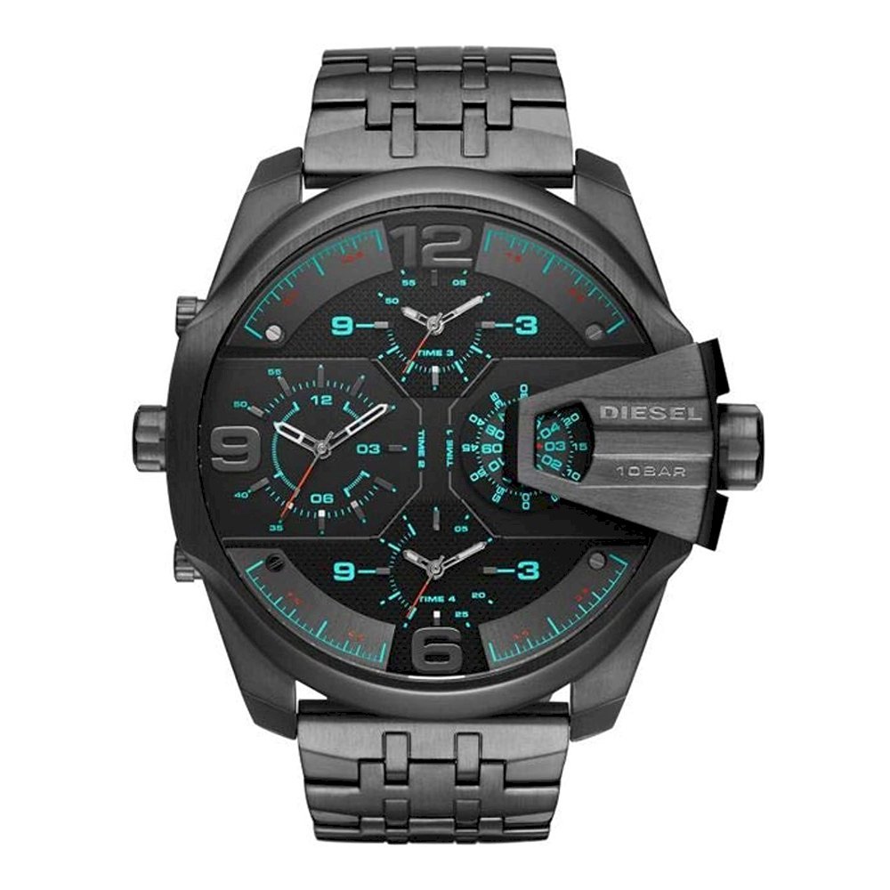 Diesel Uber Chief Black Dial Grey Stainless Steel Strap Watch For Men - DZ7372 Buy Now By Diesel