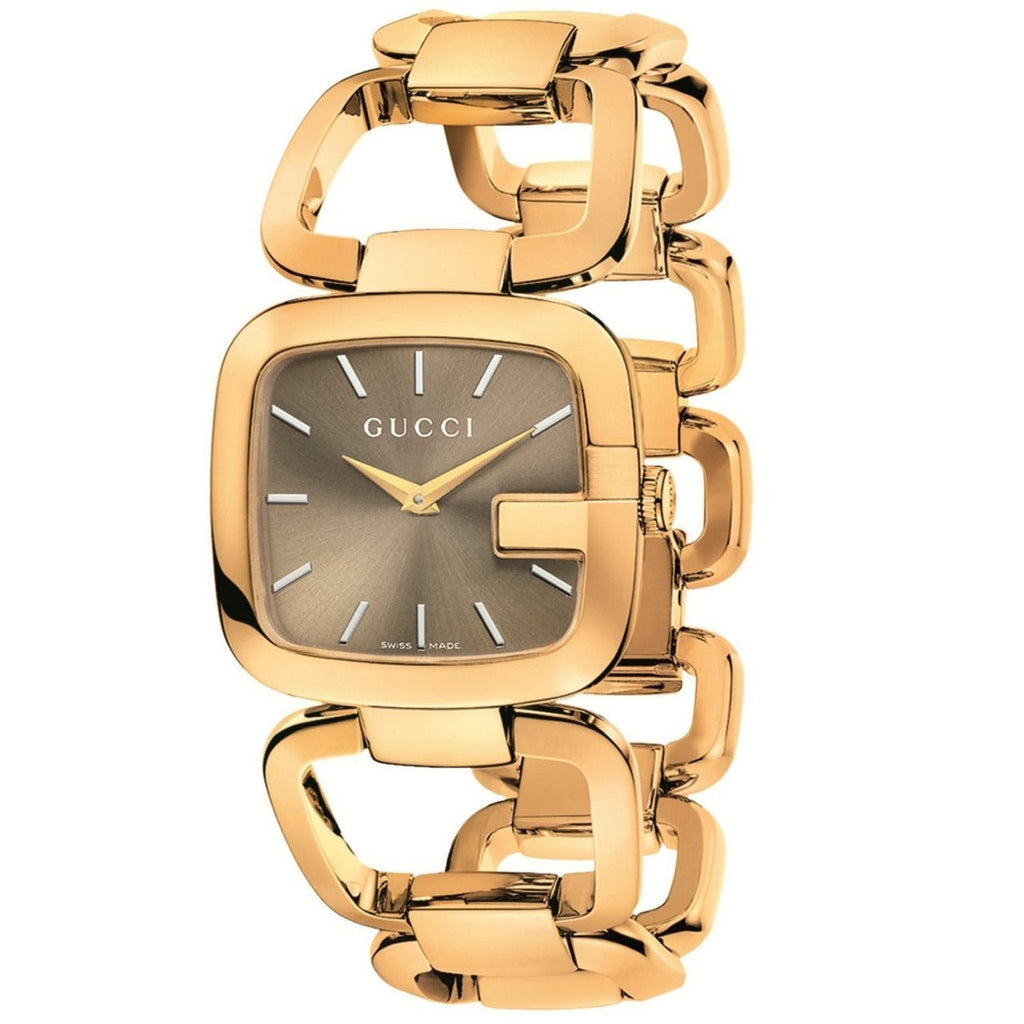 Gucci G Gucci Sunbrushed Brown Dial Rose Gold Steel Strap Watch For Women - YA125511 Buy Now By Gucci