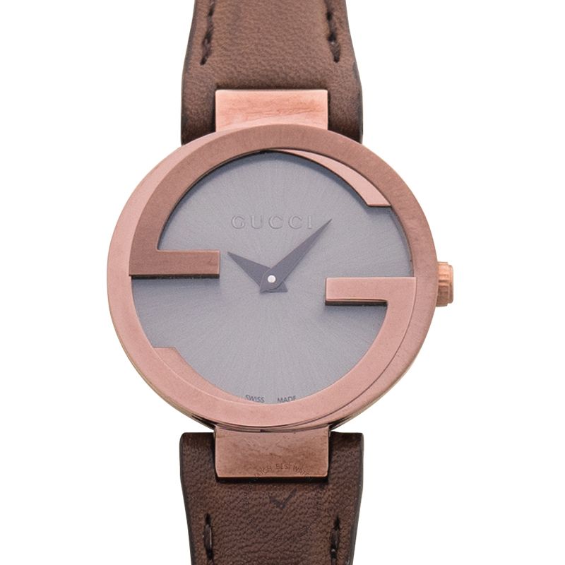 Gucci G Interlocking Brown Dial Brown Leather Strap Watch For Women - YA133504 Buy Now By Gucci