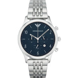 Emporio Armani Chronograph Blue Dial Silver Steel Strap Watch For Men - AR1942 Buy Now By Emporio Armani