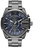 Diesel Mega Chief Chronograph Blue Dial Black Steel Strap Watch For Men - DZ4329 Buy Now By Diesel