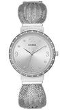 Guess Chiffon Silver Dial Silver Mesh Bracelet Watch For Women - W1083L1 Buy Now By Guess