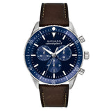 Movado Heritage 29mm Chronograph Blue Dial Brown Leather Strap Watch For Men - 3650061 Buy Now By Movado