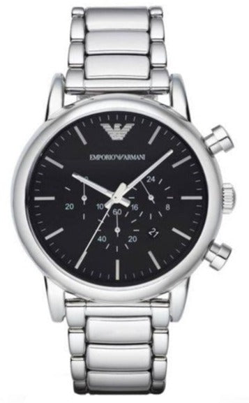 Emporio Armani Luigi Black Dial Silver Steel Strap Watch For Men - AR1894 Buy Now By Emporio Armani