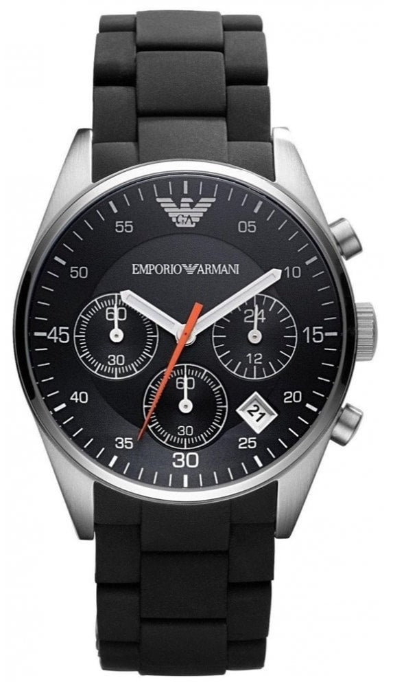 Emporio Armani Sportivo Chronograph Black Dial Black Strap Watch For Men - AR5858 Buy Now By Emporio Armani