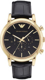 Emporio Armani Luigi Chronograph Black Dial Black Leather Watch For Men - AR1917 Buy Now By Emporio Armani
