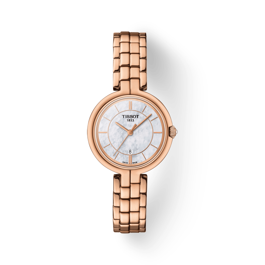 Tissot T Lady Flamingo Mother of Pearl Dial Rose Gold Steel Strap Watch For Women - T094.210.33.111.01 Buy Now By Tissot