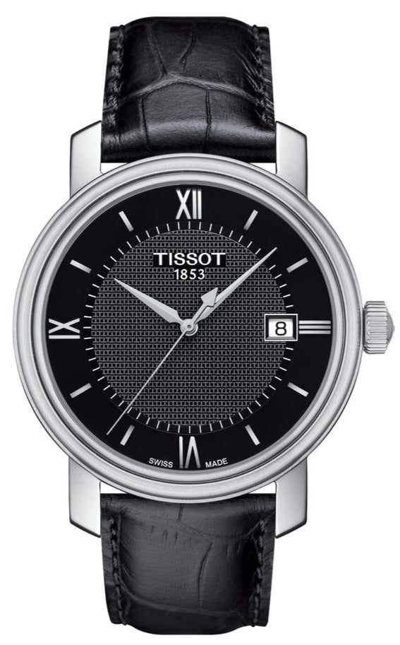 Tissot T Classic Bridgeport Black Dial Black Leather Strap Watch For Women - T097.010.16.058.00 Buy Now By Tissot