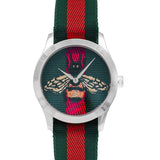 Gucci Le Marche des Merveilles Red & Green Dial Red & Green Nylon Strap Unisex Watch - YA1264060 Buy Now By Gucci