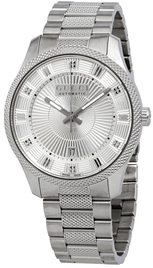 Gucci G Timeless Eryx Silver Dial Silver Steel Strap Watch For Men - YA126339/40 Buy Now By Gucci
