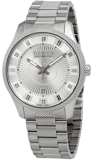 Gucci G Timeless Eryx Silver Dial Silver Steel Strap Watch For Men - YA126339/40 Buy Now By Gucci