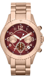 Marc Jacobs Rock Chronograph Mother of Pearl Red Dial Rose Gold Steel Strap Unisex Watch - MBM3251 Buy Now By Marc Jacobs