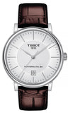 Tissot T-Classic Powermatic 80 Silver Dial Brown Leather Strap Watch For Men - T122.407.16.031.00 Buy Now By Tissot