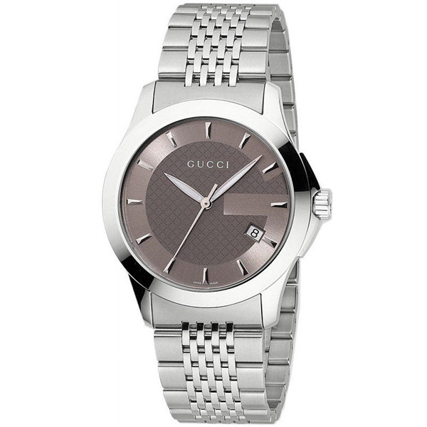 Gucci G Timeless Brown Dial Silver Steel Strap Watch For Men - YA126406 Buy Now By Gucci
