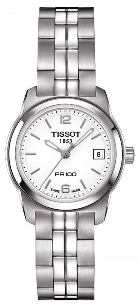 Tissot T Classic PR100 Watch Ladies White Dial Stainless Steel For Women - T049.210.11.017.00 Buy Now By Tissot