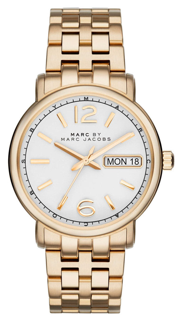 Marc Jacobs Fergus White Dial Gold Steel Strap Watch for Women - MBM8647 Buy Now By Marc Jacobs