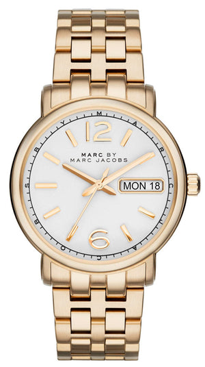 Marc Jacobs Fergus White Dial Gold Steel Strap Watch for Women - MBM8647 Buy Now By Marc Jacobs