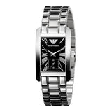Emporio Armani Classic Black Dial Silver Stainless Steel Watch For Women - AR0157 Buy Now By Emporio Armani