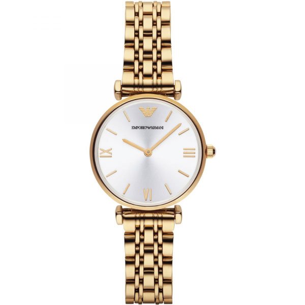 Emporio Armani Gianni T Bar Silver Dial Gold Stainless Steel Strap Watch For Women - AR1877 Buy Now By Emporio Armani