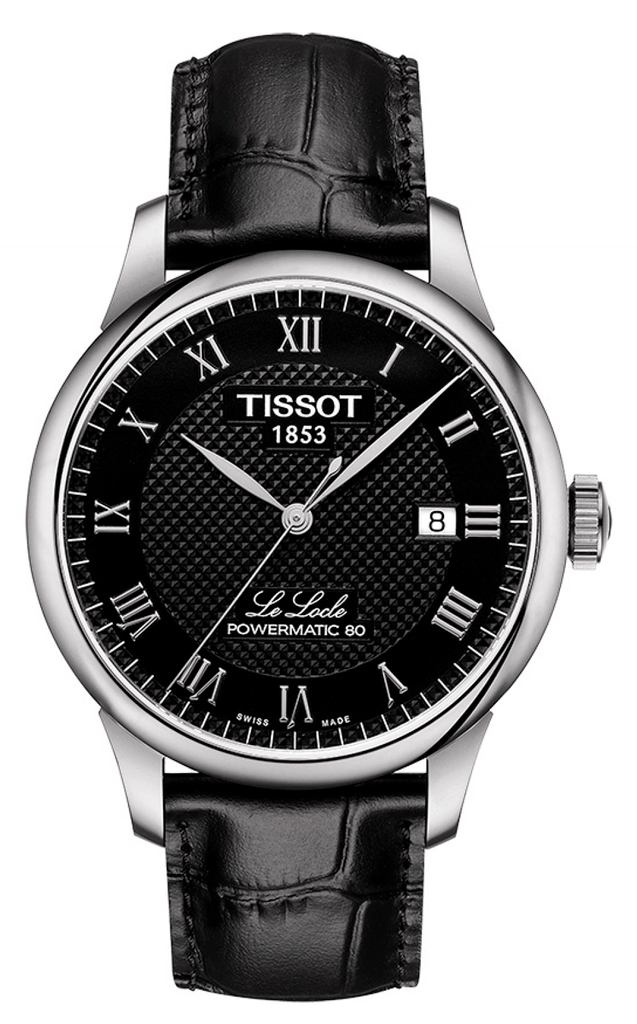 Tissot Le Locle Powermatic 80 Black Dial Black Leather Strap Watch For Men - T006.407.16.053.00 Buy Now By Tissot