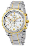 Fossil Dean Chronograph White Dial Silver Steel Strap Watch for Men - FS4795 Buy Now By Fossil