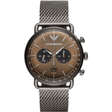 Emporio Armani Aviator Brown Dial Grey Mesh Bracelet Watch For Men - AR11141 Buy Now By Emporio Armani