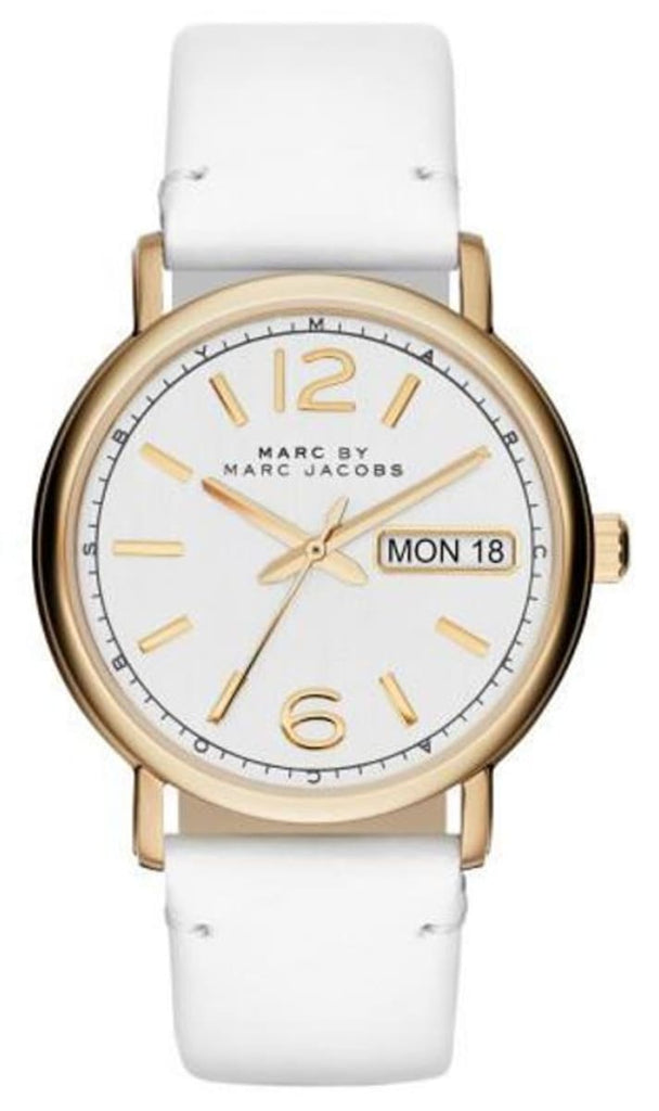 Marc Jacobs Fergus White Dial White Leather Strap Watch for Women - MBM8653 Buy Now By Marc Jacobs