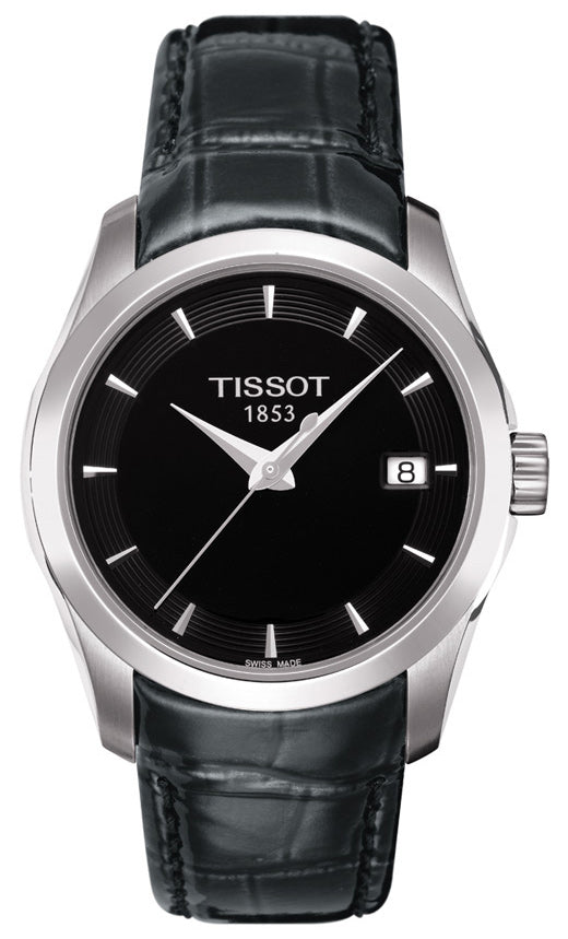 Tissot T Trend Couturier Black Dial Black Leather Strap Watch For Women - T035.210.16.051.00 Buy Now By Tissot