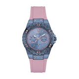 Guess Limelight Blue Dial Pink Rubber Strap Watch For Women - W0775L5 Buy Now By Guess