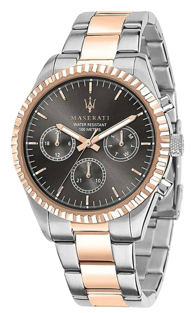 Maserati Competizione Analog Black Dial Two Tone Stainless Steel Strap Watch For Men - R8853100020 Buy Now By Maserati