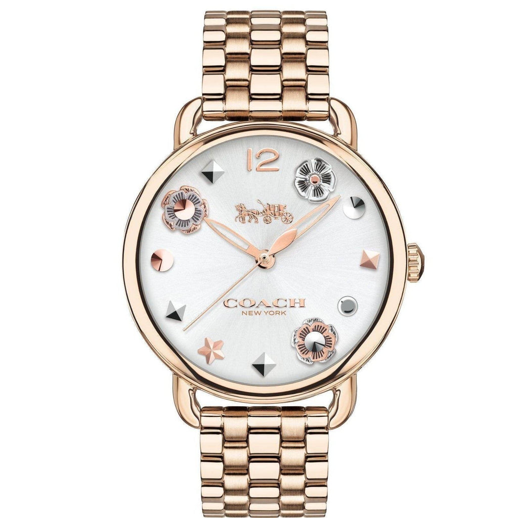 Coach Delancey White Dial Rose Gold Tone Stainless Steel Watch For Women - 14502811 Buy Now By Coach