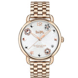 Coach Delancey White Dial Rose Gold Tone Stainless Steel Watch For Women - 14502811 Buy Now By Coach