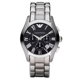 Emporio Armani Valente Chronograph Black Dial Silver Stainless Steel Watch For Men - AR0673 Buy Now By Emporio Armani