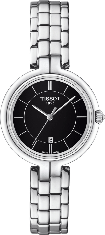 Tissot T Trend Flamingo Black Dial Silver Steel Strap Watch For Women - T094.210.11.051.00 Buy Now By Tissot