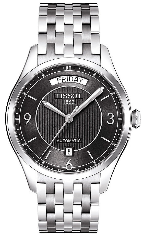 Tissot T Classic T One Automatic Black Dial Silver Steel Strap Watch For Men - T038.430.11.057.00 Buy Now By Tissot