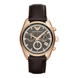 Emporio Armani Chronograph Gray Dial Brown Leather Strap Watch For Men - AR6043 Buy Now By Emporio Armani