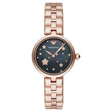 Emporio Armani Arianna Black Dial Rose Gold Stainless Steel Watch For Women - AR11197 Buy Now By Emporio Armani