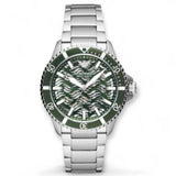 Emporio Armani Diver Automatic Green Dial Silver Steel Strap Watch For Men - AR60061 Buy Now By Emporio Armani
