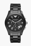 Emporio Armani Valente Chronograph Black Dial Black Ceramic Strap Watch For Men - AR1400 Buy Now By Emporio Armani