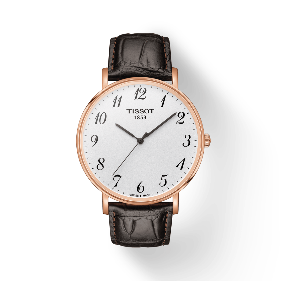 Tissot T Classic Everytime White Dial Black Leather Strap Watch For Men - T109.610.36.032.00 Buy Now By Tissot