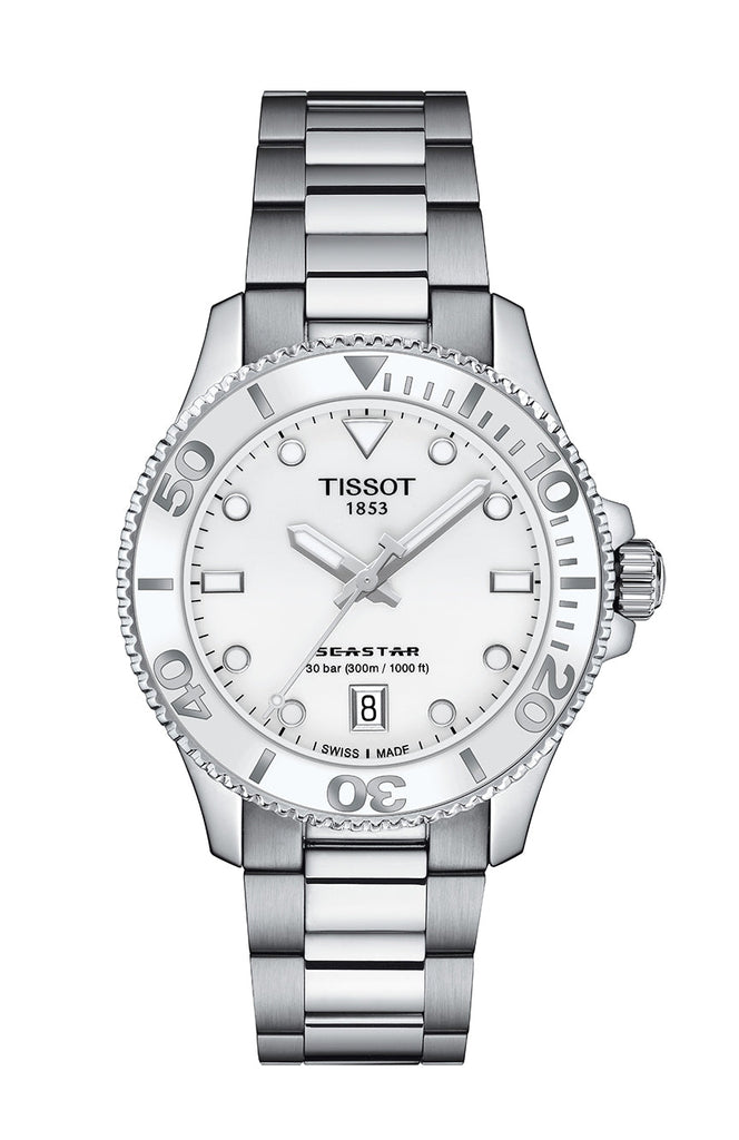 Tissot Seastar 1000 Lady White Dial Silver Steel Strap Unisex Watch - T120.210.11.011.00 Buy Now By Tissot
