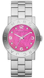 Marc Jacobs Amy Pink Dial Silver Steel Strap Watch for Women - MBM8623