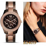 Fossil Stella Multifunction Brown Dial Two Tone Steel Strap Watch for Women - ES4079 Buy Now By Fossil