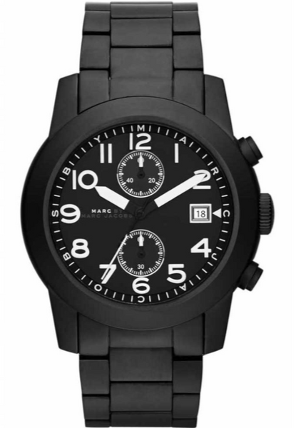 Marc Jacobs Larry Chronograph Black Dial Black Steel Strap Watch for Men - MBM5052 Buy Now By Marc Jacobs