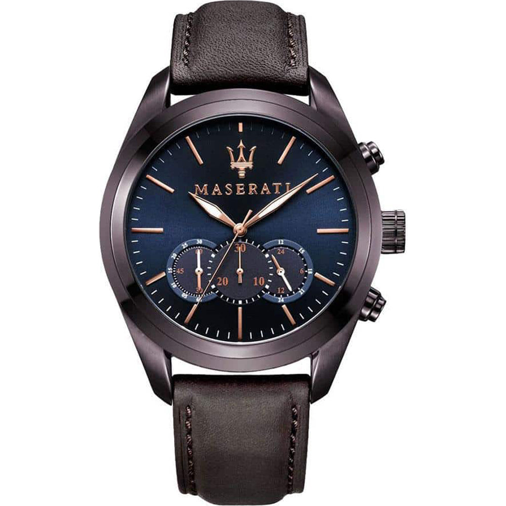Maserati Traguardo Chronograph Blue Dial Brown Leather Strap Watch For Men - R8871612008 Buy Now By Maserati