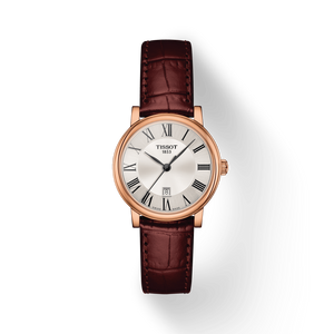 Tissot Carson Premium Lady Silver Dial Brown Leather Strap Watch For Women - T122.210.36.033.00 Buy Now By Tissot