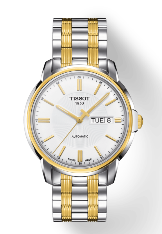 Tissot T Classic Automatics III White Dial Two Tone Steel Strap Watch For Men - T065.430.22.031.00 Buy Now By Tissot