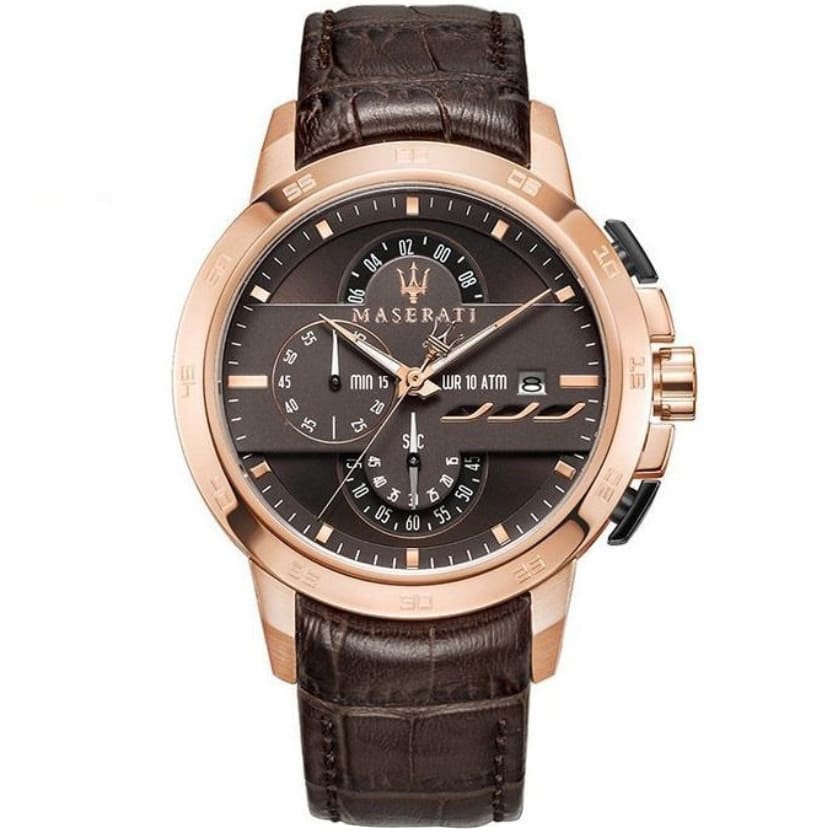 Maserati Ingegno Chronograph Brown Dial Brown Leather Strap Watch For Men - R8871619001 Buy Now By Maserati