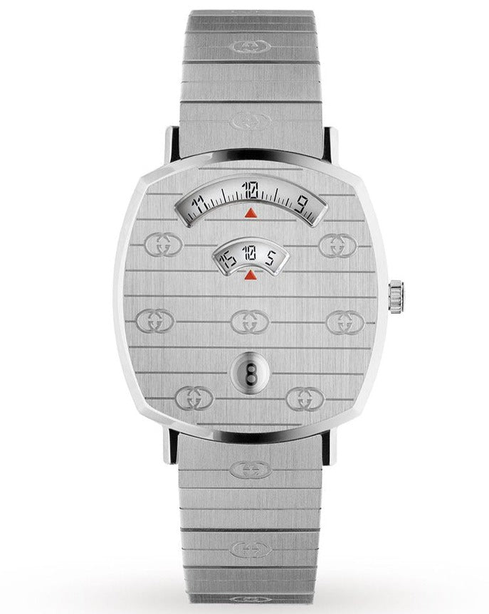 Gucci Grip Quartz Silver Dial Silver Steel Strap Watch For Women - YA157401 Buy Now By Gucci